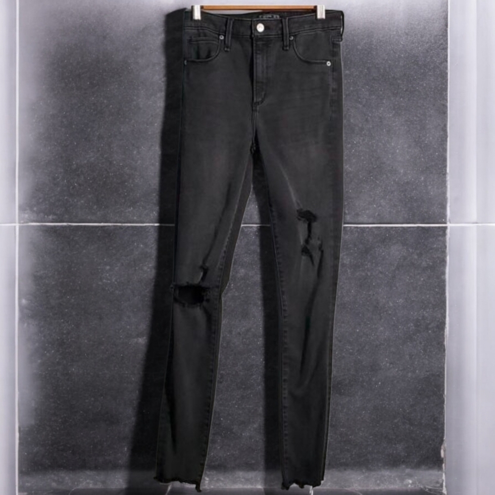 Abercrombie & Fitch size 0L 0 Long Grunge‎ black Simone high rise super skinny